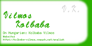 vilmos kolbaba business card